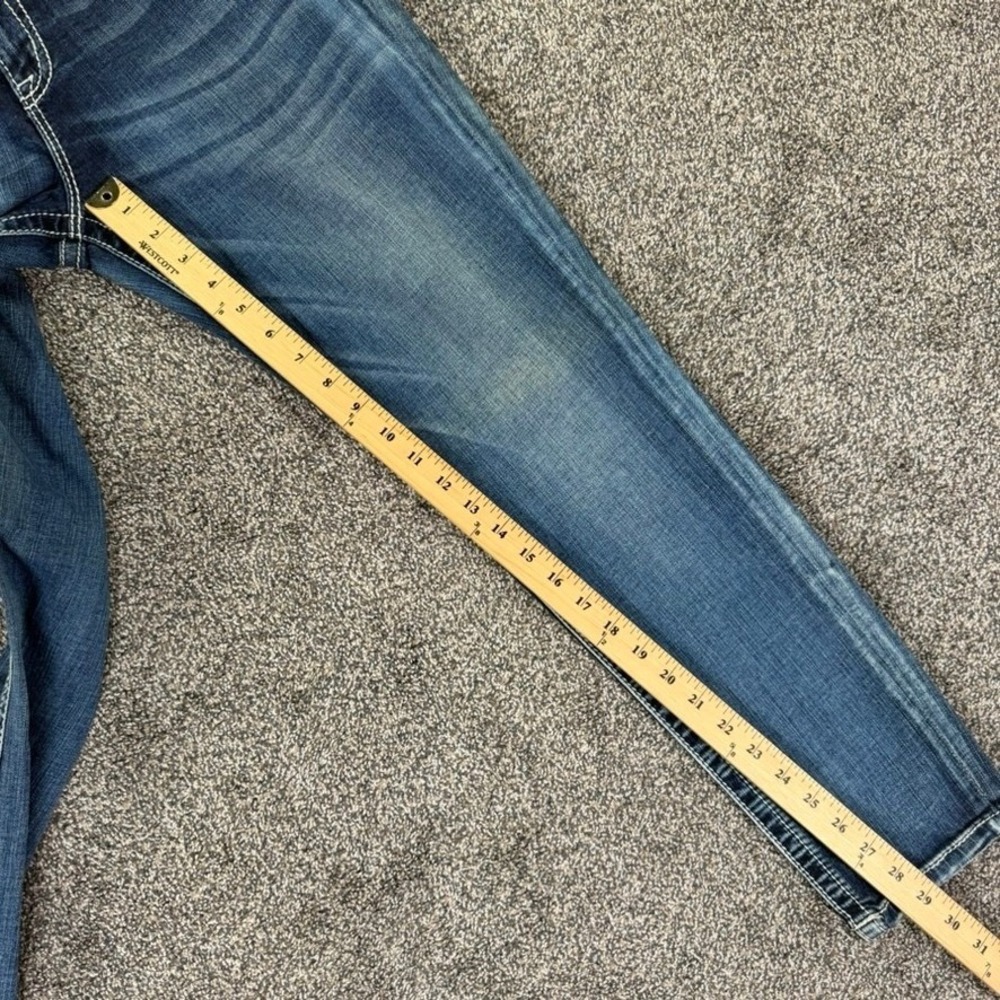 Miss Me Skinny Jeans Womens 31 Angel Wing Embroidered Back Pocket Dark Wash - Picture 13 of 15